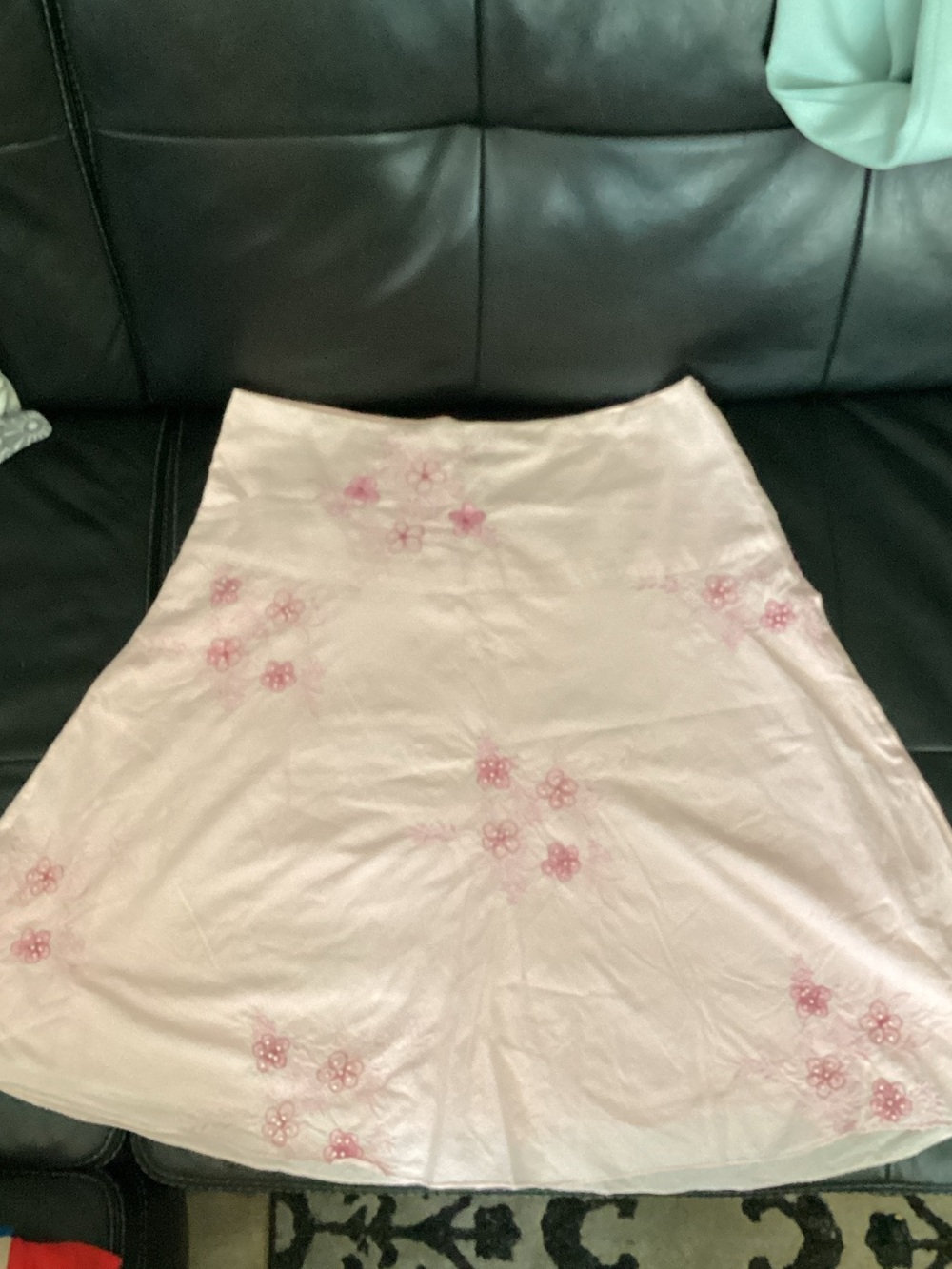 Eyeshadow Light Pink Floral A-Line Skirt